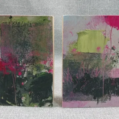 Cold Wax and Oil on Wood Art by Carolyn Miller