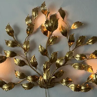 MCM Gilded Wall Lamp