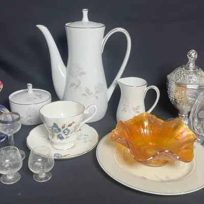 Noritake Tea Pot, Cream & Sugar Bowl & More!