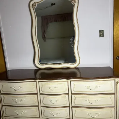 Vintage Dresser French Provincial Dresser with Mirror
