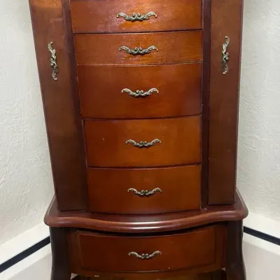Standing Jewelry Box with Costume Jewelry