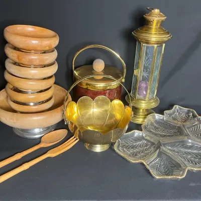 Vintage Brass, Glass, & Wooden Collectibles
