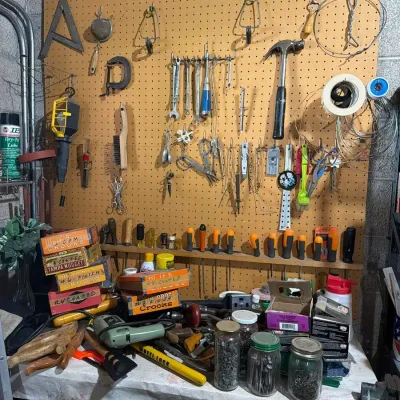 Wall Of Tools & 2 Ladders