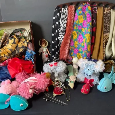 Past Treasures Crocheted Poodle Soap Holders And Silk Scarfs