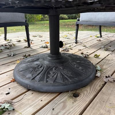 5-Piece Cast Metal Outdoor Patio Seating Set with Cushions & Round Table