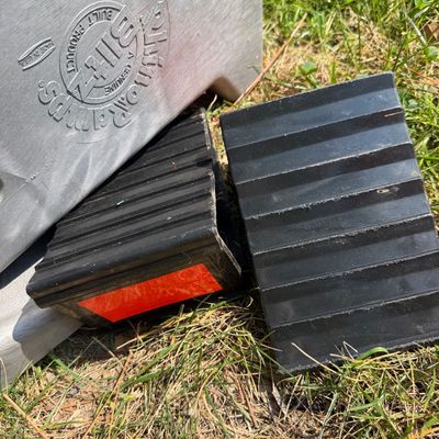 Genuine Bil-Jax Aluminum Loading Ramps with Heavy-Duty Rubber Wheel Chocks