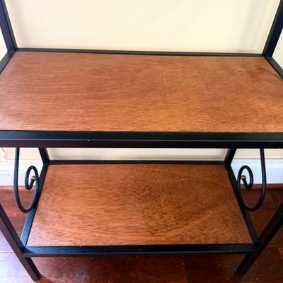 Metal & Wood Baker’s Rack with Decorative Scrollwork