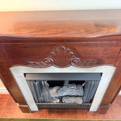 Real Flame by Jensen Model 5395 Fireplace Mantel & Gel Fuel Insert + 38 Cans Fuel