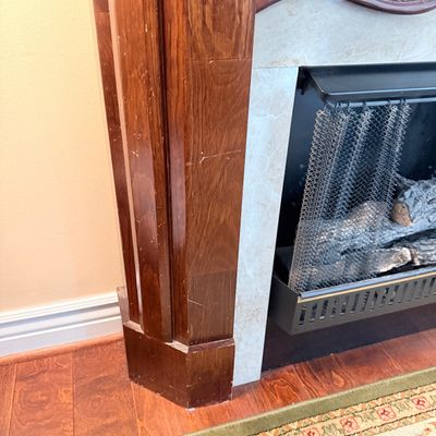 Real Flame by Jensen Model 5395 Fireplace Mantel & Gel Fuel Insert + 38 Cans Fuel