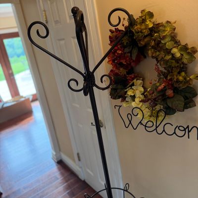 Entryway Decor - Coat Rack, Wreath, Welcome Wall Hanging