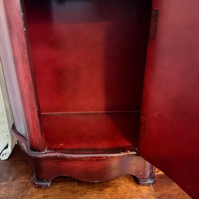 Pair of Vintage-Style Wood Accent Tables – Painted Cabinet & Drop-Front Desk