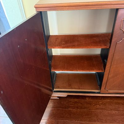 Vintage 2-Door Wooden Server / Sideboard Cabinet with Shelves