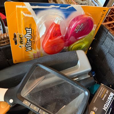 Big Lot Office Supplies in 4 Baskets