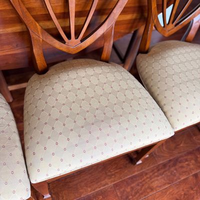 Ethan Allen American Classics Dining Set – Oval Table w 2 Folding Leaves, 6 Chairs, Pad & Cover