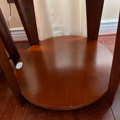 Pair of Wood Sunburst End Tables