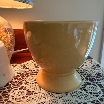 Vintage Roseville Pottery Cosmos Blue Handled Basket Vase #357-10 + Decorative Items