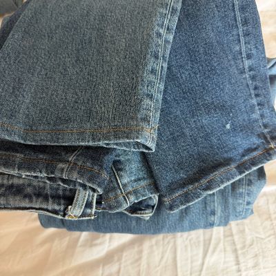 Lot of 8 Pairs of Men's Jeans Sz 34 - Lands End, Levis, Eddie Bauer