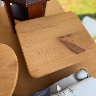 Lot of 5 - Handcrafted Wooden Pieces, Tigger Child’s Chair, Stools & Toy Truck