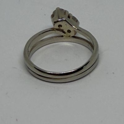 White Gold Diamond Two-Stone Bypass Ring Stamped 14k – Estate Jewelry
