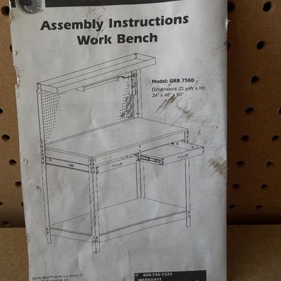 Heavy-Duty Steel Workbench with Pegboard Back & 2 Drawers
