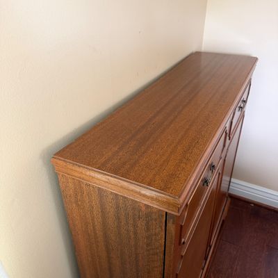 Vintage 2-Door Wooden Server / Sideboard Cabinet with Shelves