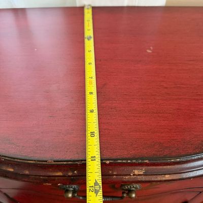 Pair of Vintage-Style Wood Accent Tables – Painted Cabinet & Drop-Front Desk