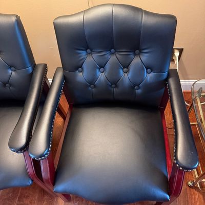 Pair of BOSS Traditional Black Tufted Guest Chairs