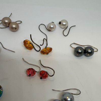50 Pairs Earrings + Big Lot Assorted Stone & Glass Beads Jewelry Charms