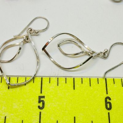 Sterling Silver Jewelry Lot - Earrings, Chain, Pendant