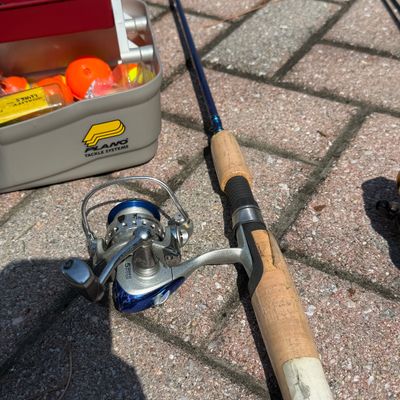 Fishing Camping Lot - Poles, Full Tackle Box, Coleman