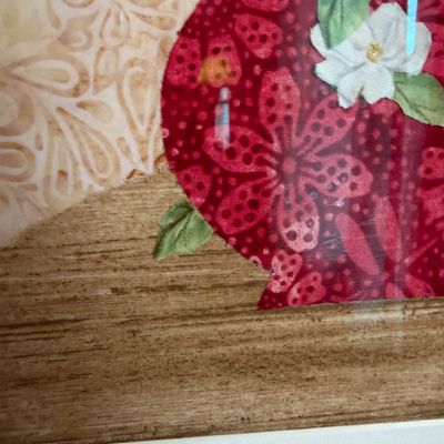 Pair of Framed Fabric Floral Art – Vase & Flower Designs