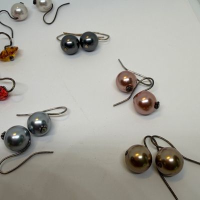 50 Pairs Earrings + Big Lot Assorted Stone & Glass Beads Jewelry Charms