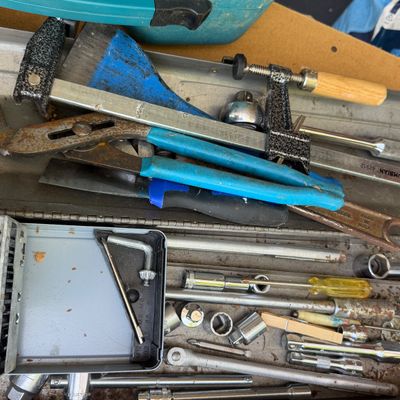Big Lot Hand Tools, Boxes of Nails, Garage Equipment