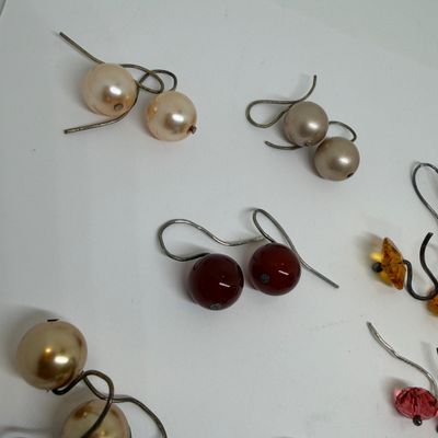50 Pairs Earrings + Big Lot Assorted Stone & Glass Beads Jewelry Charms