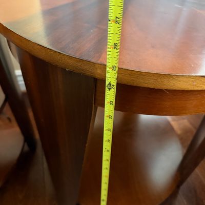 Pair of Wood Sunburst End Tables
