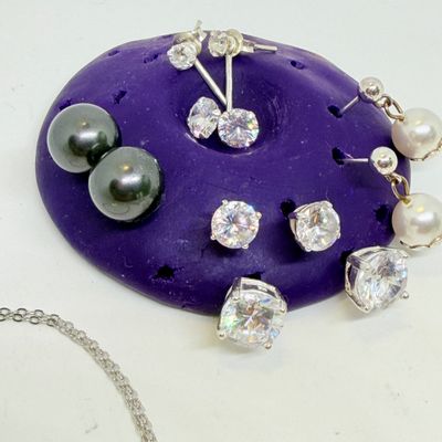 Sterling Silver Jewelry Lot - Earrings, Chain, Pendant