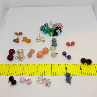 50 Pairs Earrings + Big Lot Assorted Stone & Glass Beads Jewelry Charms