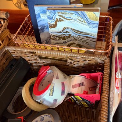 Big Lot Office Supplies in 4 Baskets