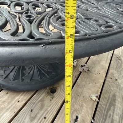 5-Piece Cast Metal Outdoor Patio Seating Set with Cushions & Round Table