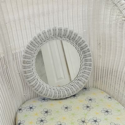 Wicker Glider Chair w Matching Decorative Mirror