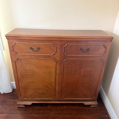 Vintage 2-Door Wooden Server / Sideboard Cabinet with Shelves