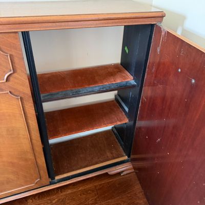 Vintage 2-Door Wooden Server / Sideboard Cabinet with Shelves