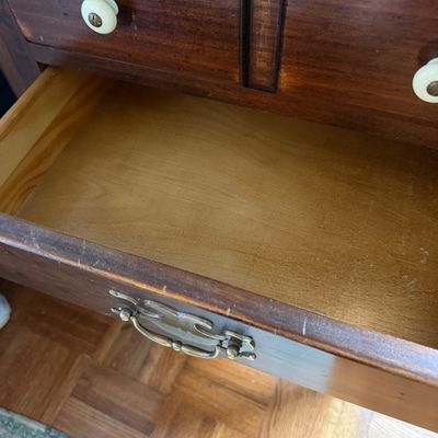 3-Piece Traditional Wood Furniture Lot – Ethan Allen Side Tables & Matching Cabinet