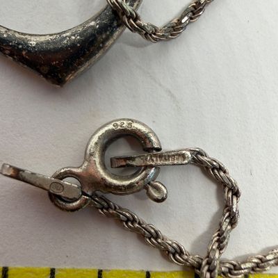 Sterling Silver Jewelry Lot - Earrings, Chain, Pendant