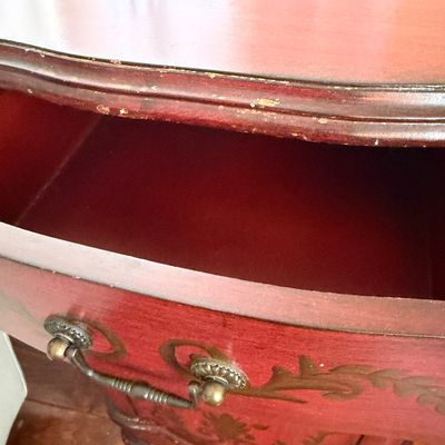 Pair of Vintage-Style Wood Accent Tables – Painted Cabinet & Drop-Front Desk