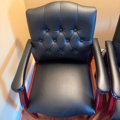 Pair of BOSS Traditional Black Tufted Guest Chairs