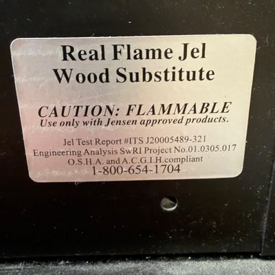 Real Flame by Jensen Model 5395 Fireplace Mantel & Gel Fuel Insert + 38 Cans Fuel