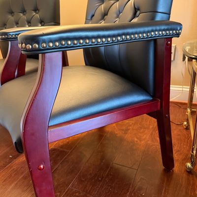 Pair of BOSS Traditional Black Tufted Guest Chairs