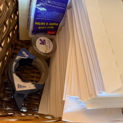 Big Lot Office Supplies in 4 Baskets