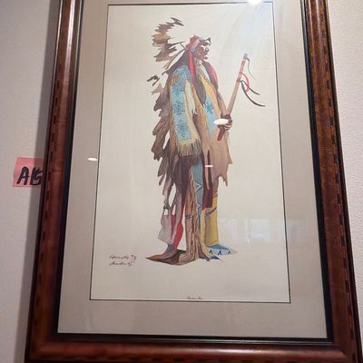 Sale Photo Thumbnail #117: A15-Standing Bear by Arthur Amiotte
28x40
Dakota Sioux artist that lives in Custer, South Dakota

Comes with a book about the artist